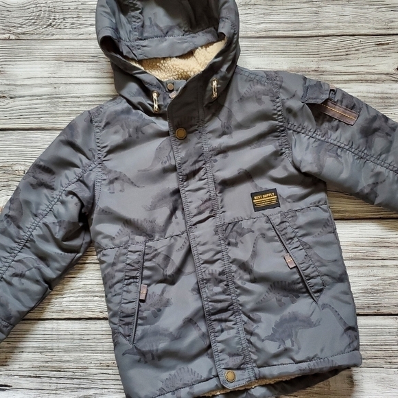 Next Direct Dinosaur Print Parka Fall Winter Size 3-4 NWOT - Picture 2 of 7